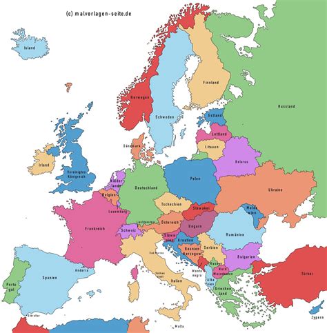 europakarte länder und hauptstädte